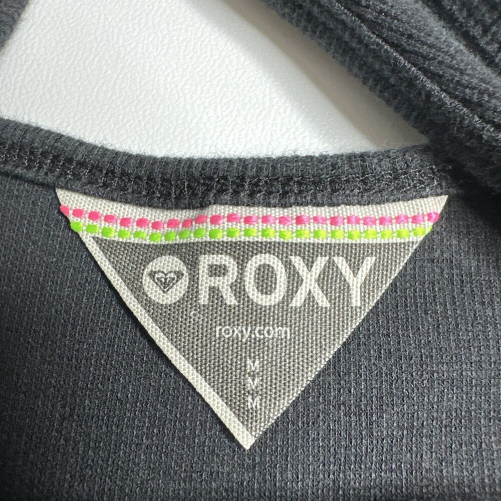 Vintage Roxy Love Y2K Logo Tank Top Black Neon Skater Surf Beach Stretch Small - Picture 7 of 10
